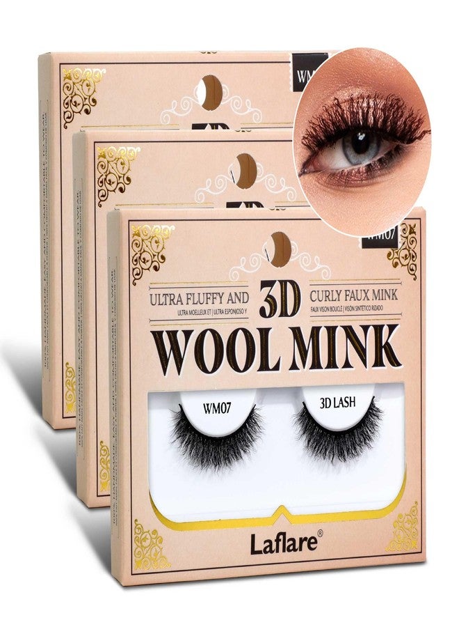 Laflare Wool Curl Faux Mink 3D Eyelashes | Lightweight, Reusable | Ultra Fluffy, Frizzy Curly | Unique & Trendy Look Eyelashes. (LFWM-WM07) - Image 1